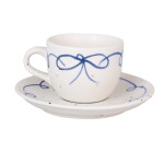 Strömshaga Kameninová šálka s podšálkou Viola Bow Blue