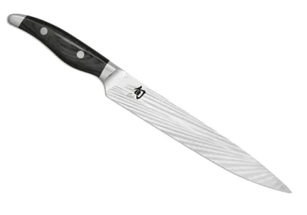 KAI Porcovací nôž Shun Nagare Black 23 cm / VG2/VG10 oceľ / 72 vrstiev damašku / 61 HRC / obojstranné ostrie (NDC-0704S)