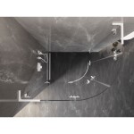 MEXEN/S - Lunar L sprchový kút štvrťkruh krídlový ľavá 100 x 70, transparent, biela 833L-100L-070P-20-00