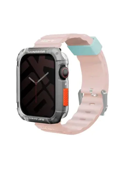 SKINARMA SHOKKU silikónový remienok pre Apple Watch 45/44/42 mm ružová (8886461243413)