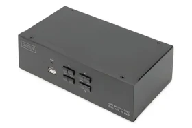 Digitus KVM Switch 4-Port / KVM přepínač / 4K 30Hz / 2× HDMI / USB hub / 2× 3,5mm jack (DS-12883)