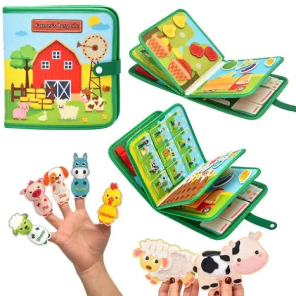 2KIDS TOYS Senzorické busy kniha Farma