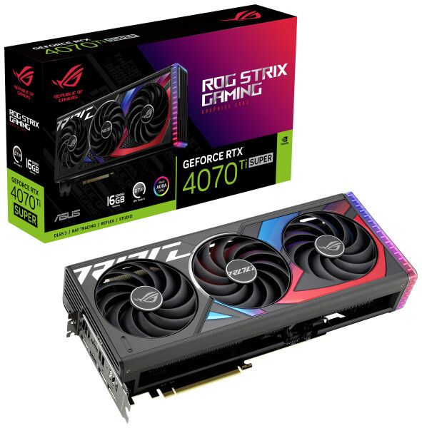 Asus GeForce RTX 4070 Ti SUPER ROG STRIX 16GB / 2340-2670 MHz / 16GB GDDR6X / 256-bit / 2x HDMI + 3x DP / (16) (90YV0KG1-M0NA00)