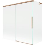 MEXEN/S - Rox L vaňová zástena 2-krídlová posuvná 160 + 75 x 150, transparent, meď kartáčovaná 8C9L-160-075-65-00