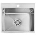 REA - Oceľový drez Leo 50 BRUSH NICKEL s kuchynskou batériou KPL-96003