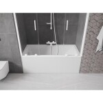 MEXEN/S - Velar Duo Dvojkrídlová posuvná vaňová zástena 150 x 150, transparent, biela 896-150-000-02-20