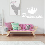Veselá Stena Samolepka Princess Farba: černá, Veľkosť: 40 x 23 cm