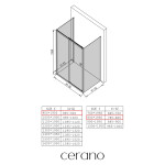 CERANO - Trojstenný sprchovací kút Varone POINT UL/P - 6 mm - čierna matná, transparentné sklo - 90x80x195 - posuvný CER-DY505B-9095