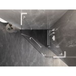 MEXEN/S - Lunar L sprchový kút päťboký krídlový pravá 100 x 100, transparent, biela 831L-100P-100L-20-00-P