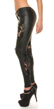 Soo Sexy! Koucla leatherlook pants with lace black L