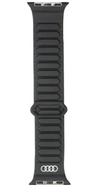 Audi Magnetic Ring remienok pre Apple Watch 40/41/42 mm čierny / Magnetické zapínanie / Eko-koža (AU-SL-AW40-42-GT/D2-BK)