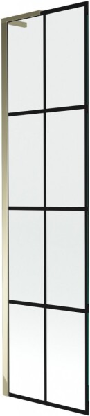 MEXEN/S - Next L vaňová zástena FIX 50 x 150, čierna vzor, zlatá 895-050-000-03-77-50