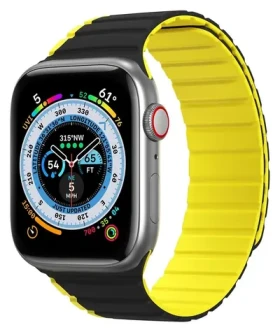 Dux Ducis Magnetic remienok čierno-žltý / Remienok pre Apple Watch / 38/40/41 mm / SE, 9-1