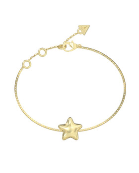 Guess Hravý pozlátený náramok s hviezdičkou Iconique JUBB05546JWYG 18,4 cm