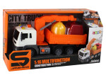 Mamido Smerná auto so žeriavom, frikčný pohon, zvuky, oranžová 1:16