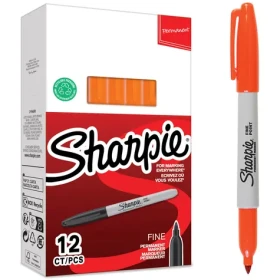 Sharpie Fine oranžová / Popisovač permanentný / okrúhly hrot F / 12ks (2229135)