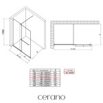 CERANO - Sprchová zástena Walk-in Medin Ľ/P - 8 mm - čierna matná, grafitové sklo - 140x195 - dvojdielna posuvná CER-478048