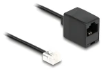 DeLock RJ11 (M) - RJ45 (F) čierna / Telefónny kábel / 1 m / plochý (88092)