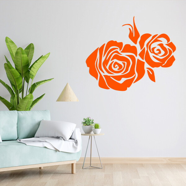 Veselá Stena Samolepka Ruža Farba: oranžová, Veľkosť: 60 x 71 cm