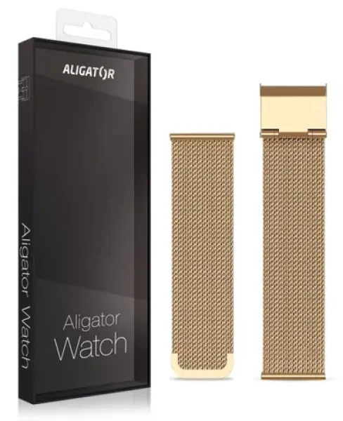 Aligator Náhradný kovový remienok pre Watch Life 20mm / zlatý (20AW0016)