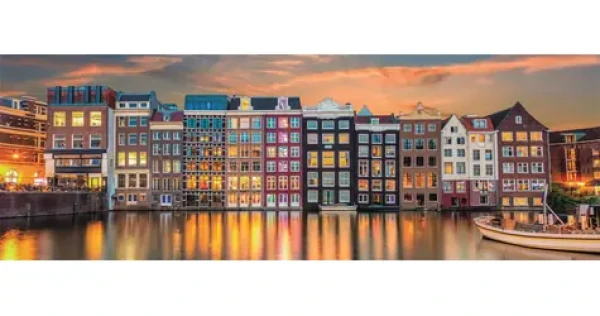 Clementoni Panoramatické PUZZLE Žiarivý Amsterdam