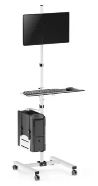 Maclean MC-793 biela / Podlahový vozík pre monitor a PC / na kolieskach (MC-793 W)