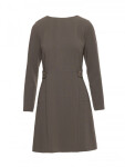 S419 Šaty s ozdobnými gombíkmi v páse - khaki EU M