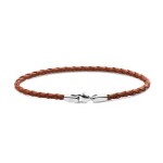 Daniel Wellington Pletený hnedý kožený náramok St Mawes Daniel DW0040174 20,5 cm