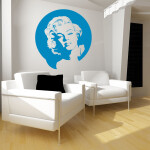 Veselá Stena Samolepka Portrét Marilyn Monroe Farba: hnědá, Veľkosť: 60 x 64 cm
