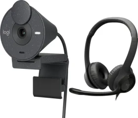Logitech Brio 300 grafitová + H390 / Súprava webkamera a headset / 1920 x 1080 / USB-C