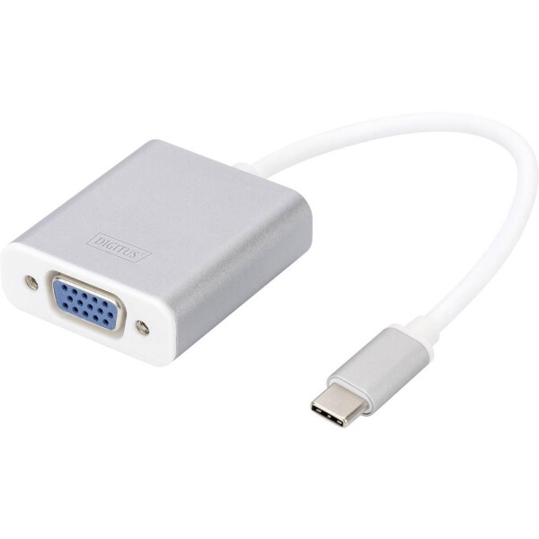 Digitus DA-70837 USB 3.0 / VGA adaptér [1x USB 3.0 zástrčka C - 1x VGA zásuvka] hliníkovo strieborná tienený 20.00 cm; DA-70837