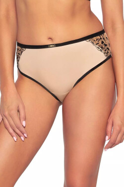 Dámske brazílske bikiny / nohavičky Retro 2061/B Flesh with black - AVA S béžová s černou