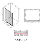 CERANO - Sprchové pivotové dvere Santini Ľ/P - 6 mm - čierna matná, transparentné sklo - 120x195 CER-428773