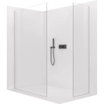 CERANO - Sprchová zástena Walk-in Crystal TL/P - 10 mm - bezvzperový systém - čierna matná, transparentné sklo - 160x150x200 CER-8050BD80820