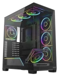 Modecom Volcano Stellar PLUS ARGB čierna / Skriňa / ATX / tvrdené sklo / 8x ARGB ventilátor / 1x USB-C / 2x USB 3.0 (AT-STELLAR-PLUS-8F-ARGB-10)