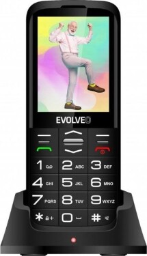 Evolveo EVOLVEO EasyPhone XO, mobilní telefon pro seniory s nabíjecím stojánkem, černá