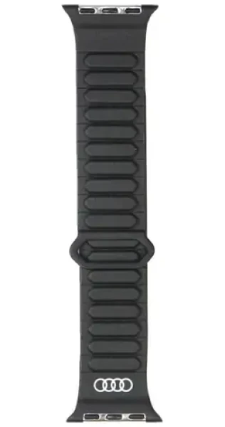 Audi Magnetic Ring remienok pre Apple Watch 40/41/42 mm čierny / Magnetické zapínanie / Eko-koža (AU-SL-AW40-42-GT/D2-BK)