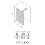 CERANO - Sprchová zástena Walk-in Onyx Round Ľ/P - 6 mm - čierna matná, transparentné sklo - 90x190 CER-670885