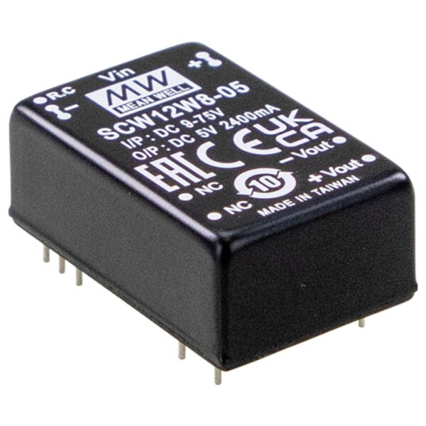 MEAN WELL SCW12W8-09 DC / DC menič napätia 24 V 9 V 1.300 A 12 W; SCW12W8-09