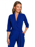 Dámsky overal so šálovým golierom kráľovská modrá - Stylove XL