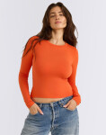 Organic Basics Everyday Regular Long Sleeve Tee Tangerine L