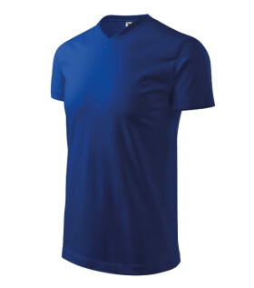 Ťažké tričko s výstrihom do V unisex kráľovská modrá S