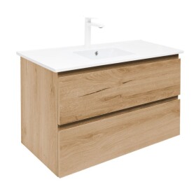 Kúpeľňová skrinka 2 zásuvková s umývadlom SAT B-Way 99x50x45 cm dub mat BWAY2100OAKU4B2 BWAY2100OAKU4B2