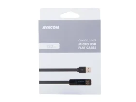 Avacom MIC-120K čierna / Kábel USB - Micro USB / plochý / 120cm (DCUS-MIC-120K)
