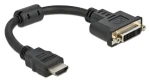 DeLock HDMI - DVI 24+5 čierna / Adaptér / 4K 30 Hz / 0,2 m (65206)