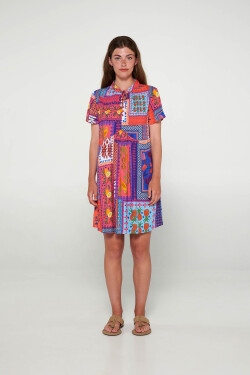 Vamp - Šaty s krátkymi rukávmi 20425 - Vamp coral sun M