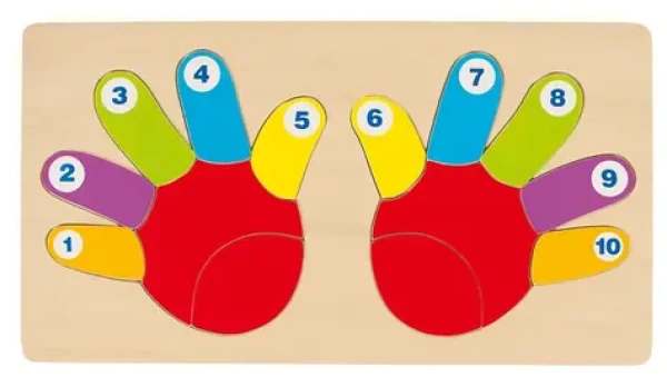 GOKI Drevené vkladacie puzzle Ruky