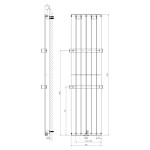 SAPHO - COLONNA vykurovacie teleso 450x1800, metalická strieborná IR145