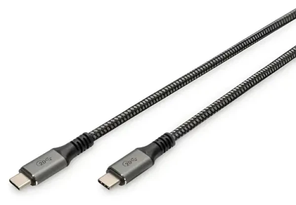 Digitus DB-300443-030-S čierna/sivá / Kábel USB4 Gen 2x2 / USB-C - USB-C / 20 Gbit/s / PD 60 W / 3 m (DB-300443-030-S)