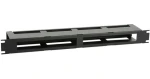 Lanview 1U organizér káblov R-Type s krytom čierna / Organizér káblov / 19" rack / bez skrutkovania (RAO420BL)